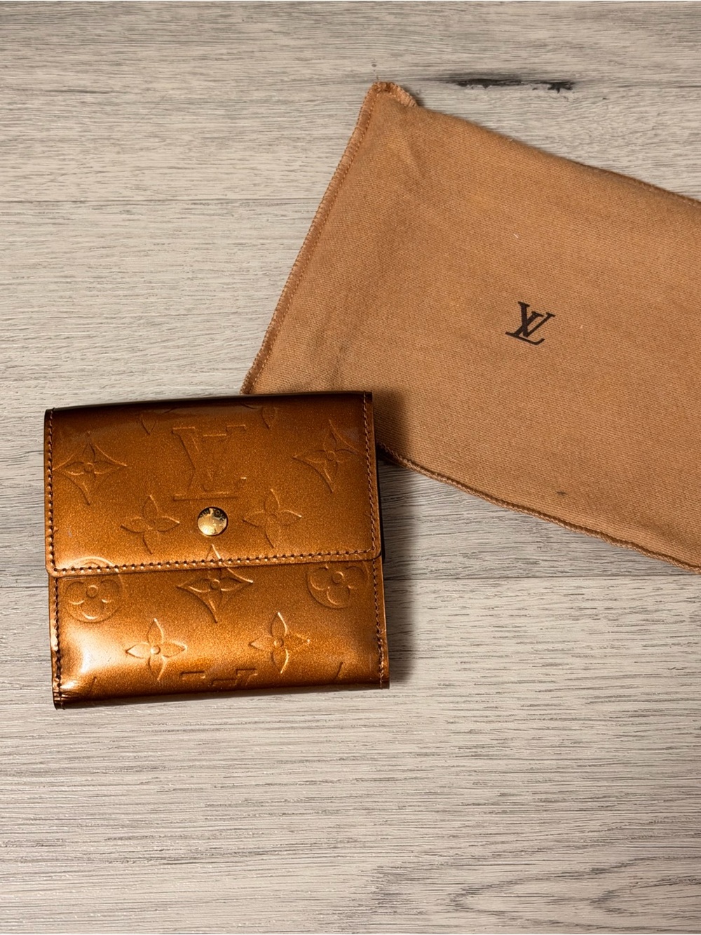 Louis Vuitton Metallic Bronze Monogram Compact Wallet